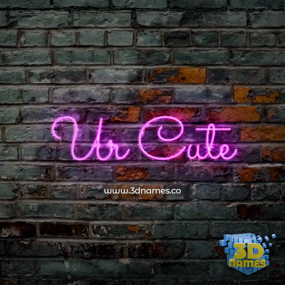 ur cute in Pink Neon style - 3D name wallpaper