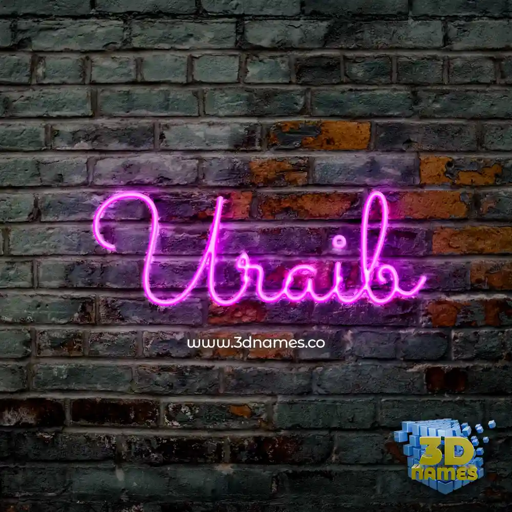uraib in Pink Neon style - 3D name wallpaper