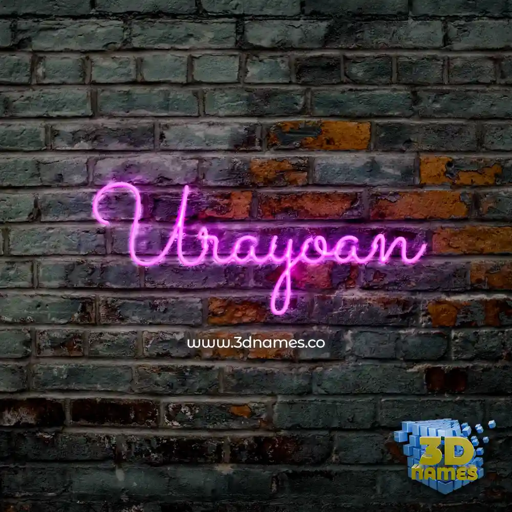 urayoan in Pink Neon style - 3D name wallpaper