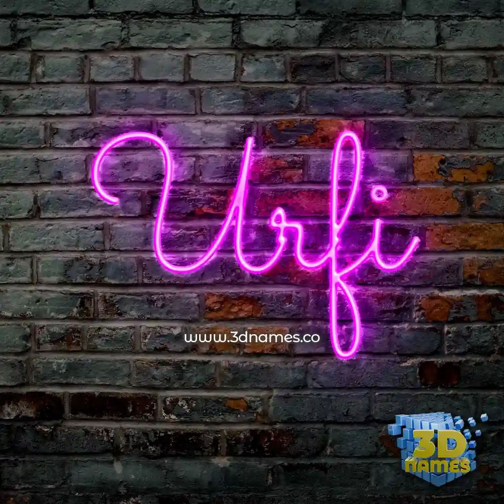 urfi in Pink Neon style - 3D name wallpaper