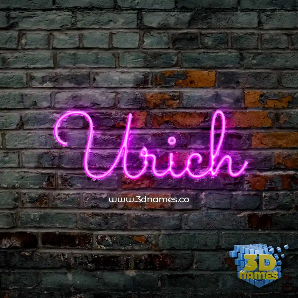urich in Pink Neon style - 3D name wallpaper