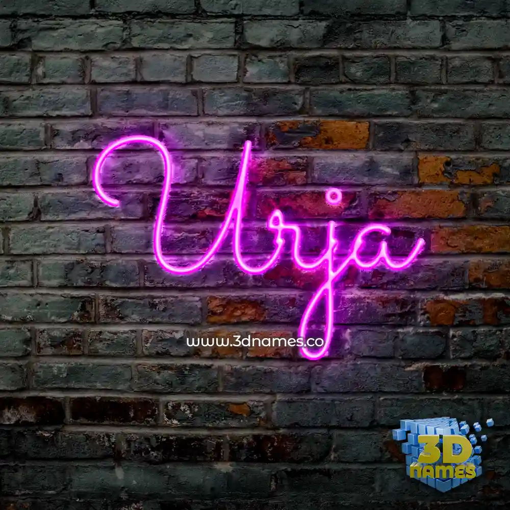 urja in Pink Neon style - 3D name wallpaper