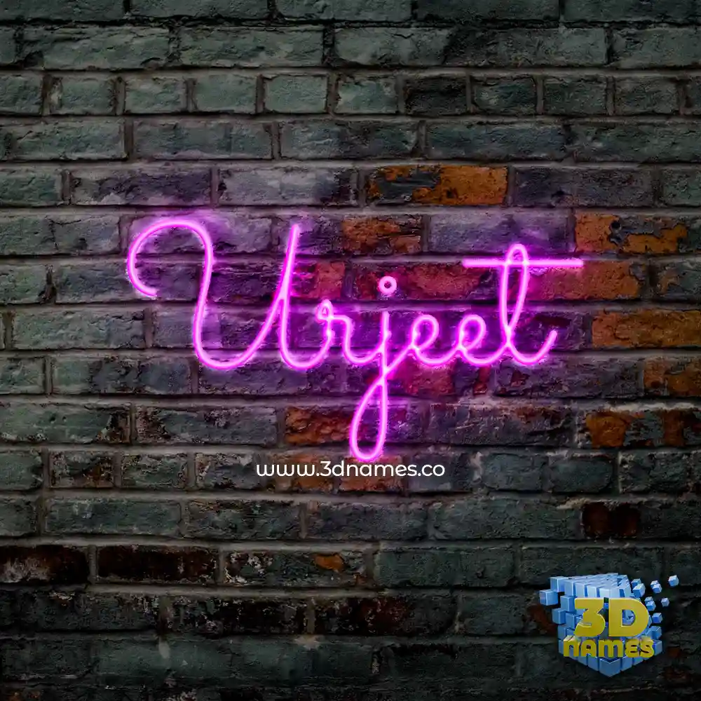 urjeet in Pink Neon style - 3D name wallpaper