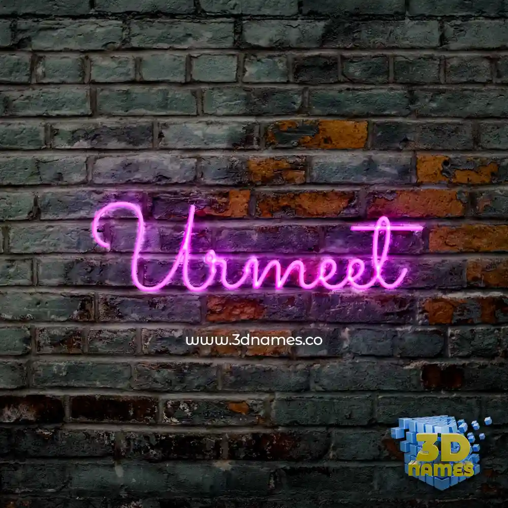 urmeet in Pink Neon style - 3D name wallpaper