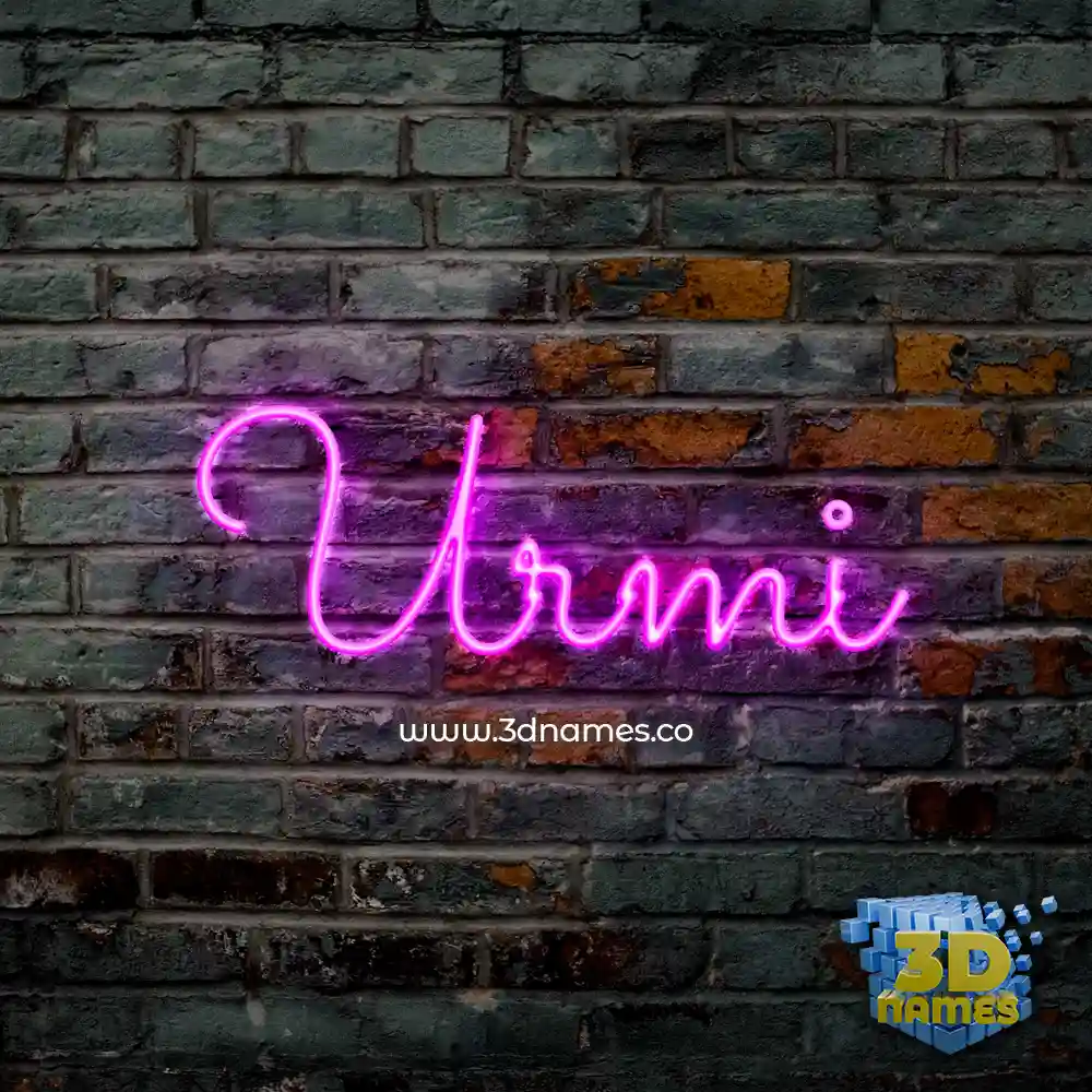urmi in Pink Neon style - 3D name wallpaper