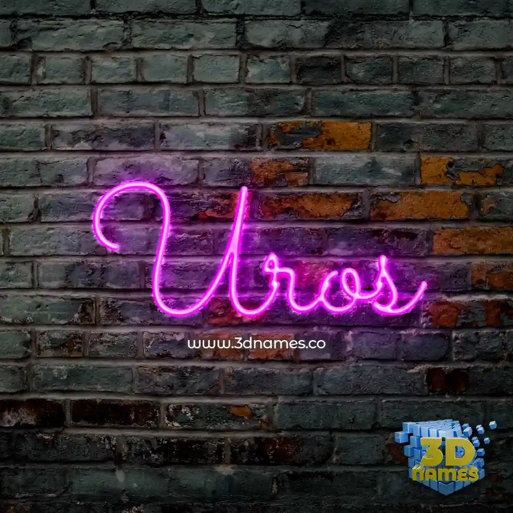 uros in Pink Neon style - 3D name wallpaper