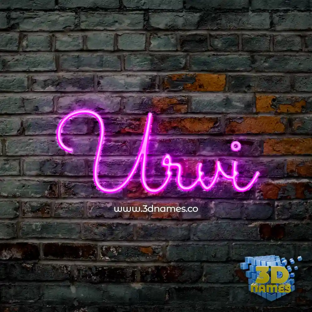 urvi in Pink Neon style - 3D name wallpaper
