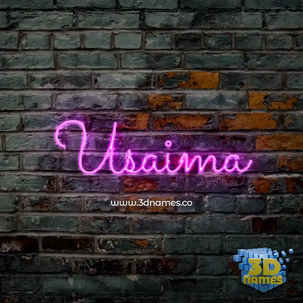 usaima in Pink Neon style - 3D name wallpaper