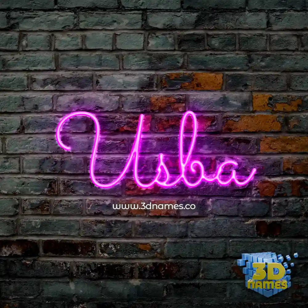 usba in Pink Neon style - 3D name wallpaper