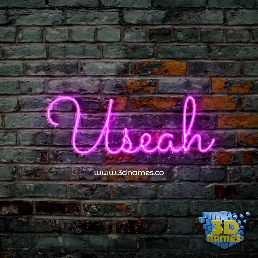 useah in Pink Neon style - 3D name wallpaper