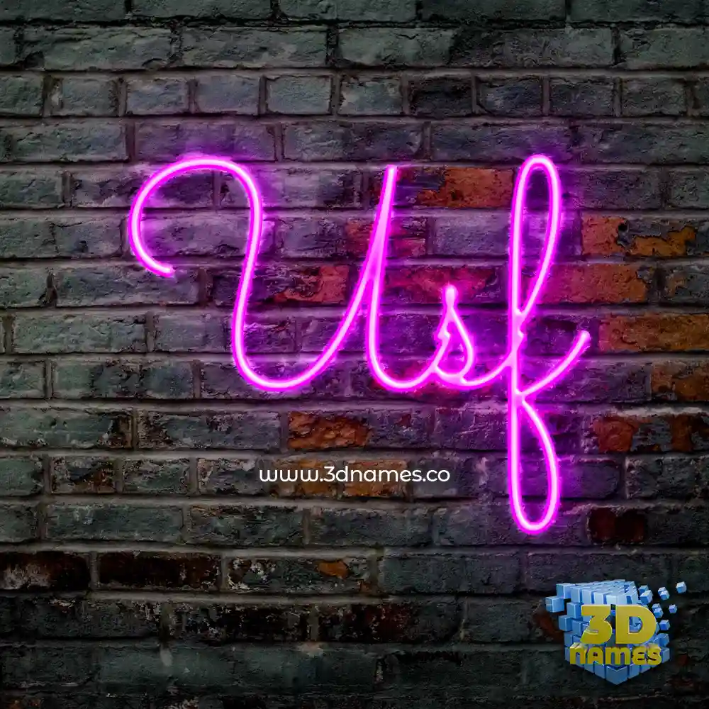 usf in Pink Neon style - 3D name wallpaper