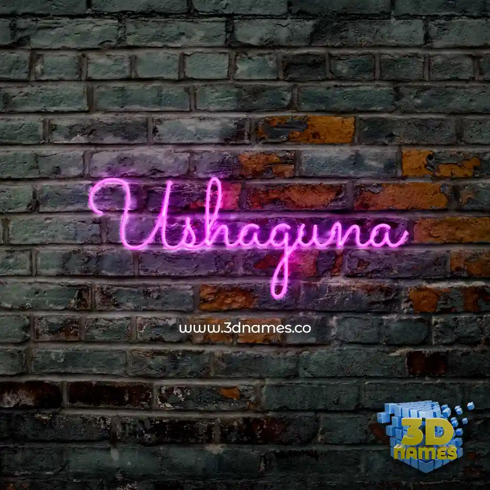 ushaguna in Pink Neon style - 3D name wallpaper