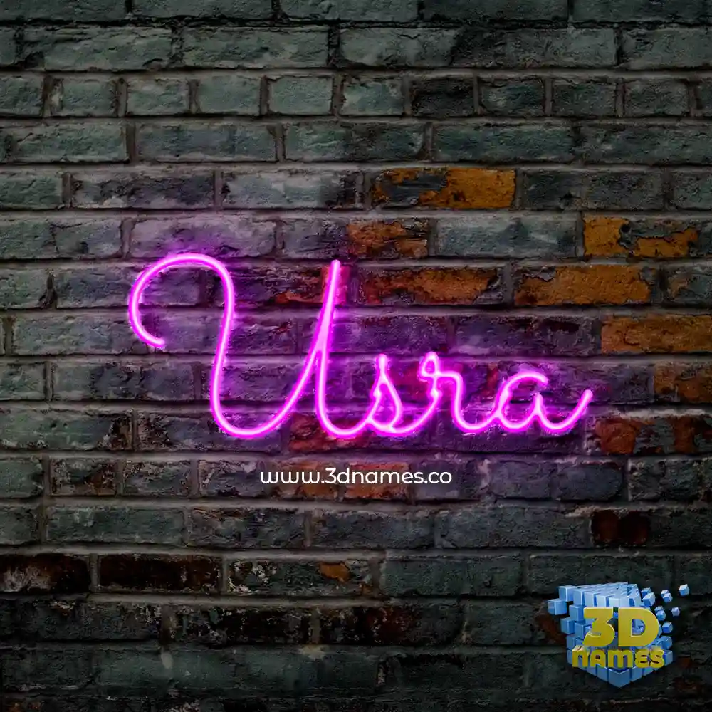 usra in Pink Neon style - 3D name wallpaper