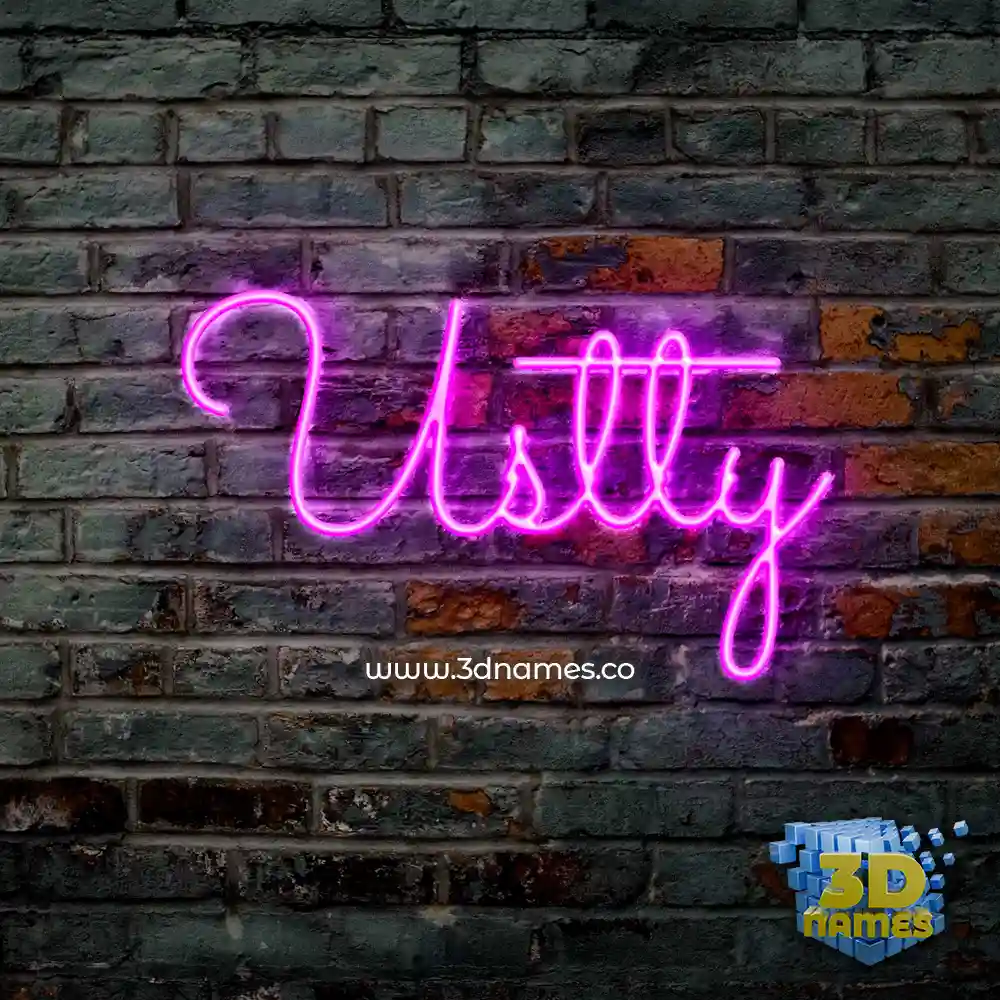 ustty in Pink Neon style - 3D name wallpaper