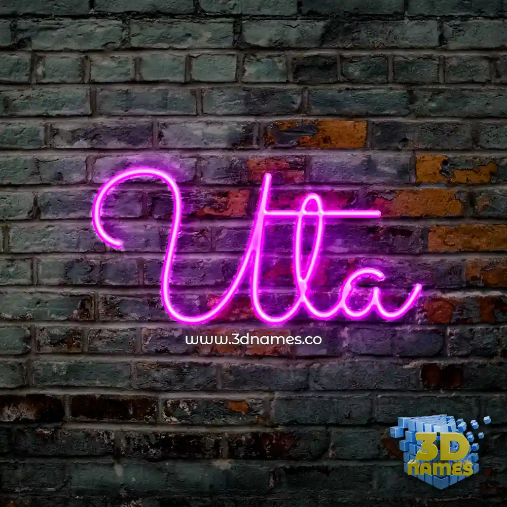 uta in Pink Neon style - 3D name wallpaper