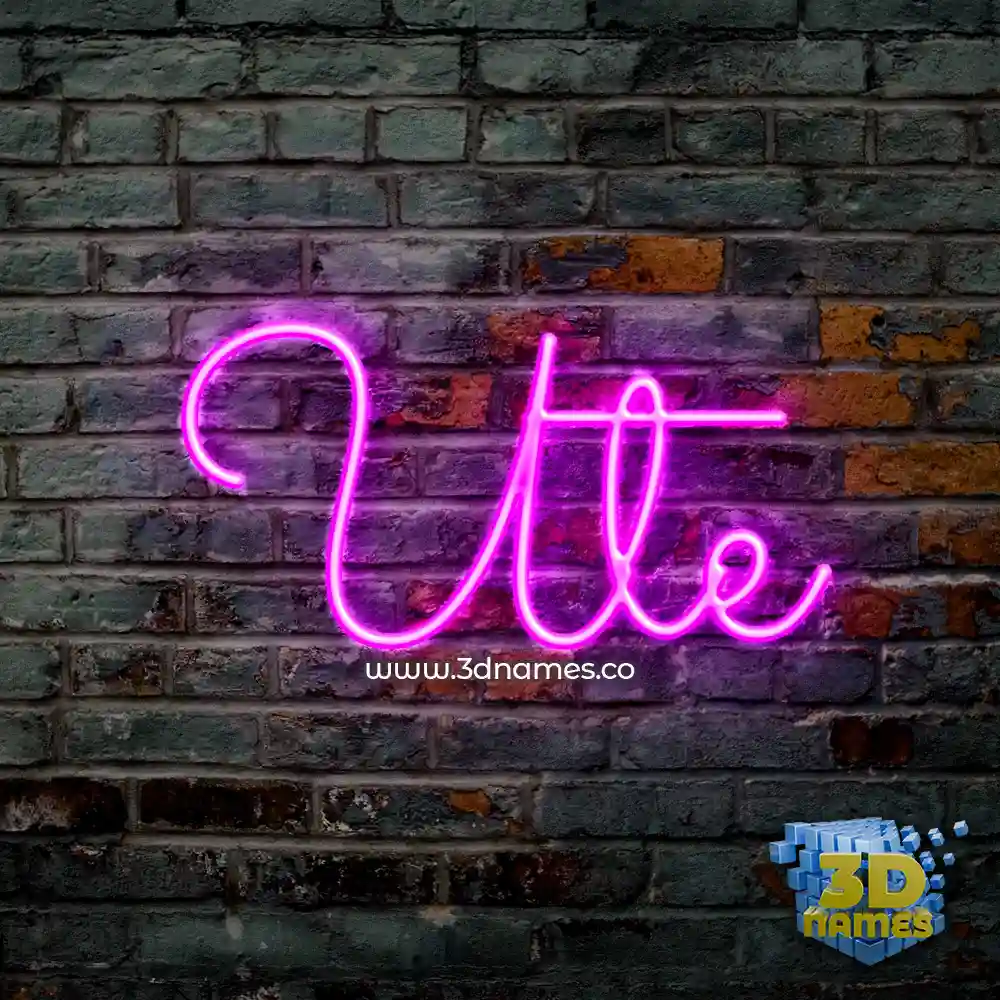 ute in Pink Neon style - 3D name wallpaper