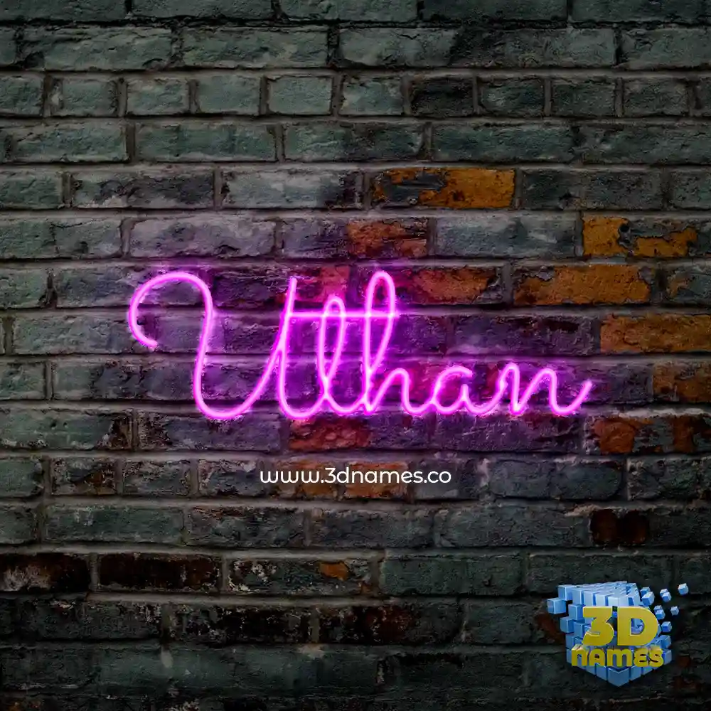 uthan in Pink Neon style - 3D name wallpaper