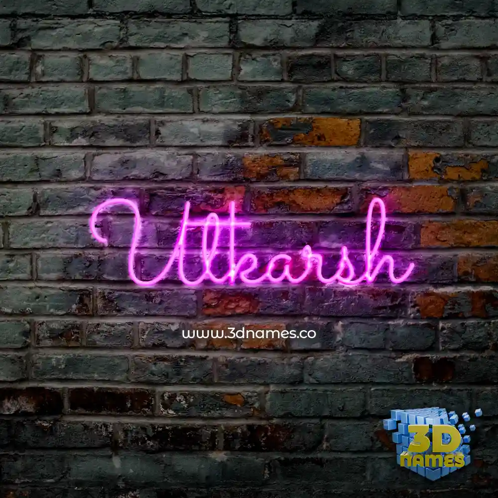 utkarsh in Pink Neon style - 3D name wallpaper
