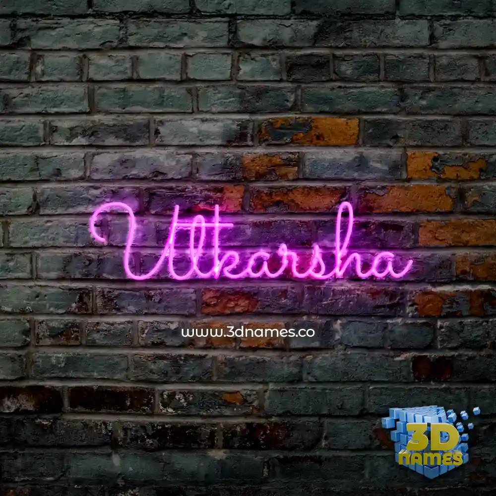 utkarsha in Pink Neon style - 3D name wallpaper