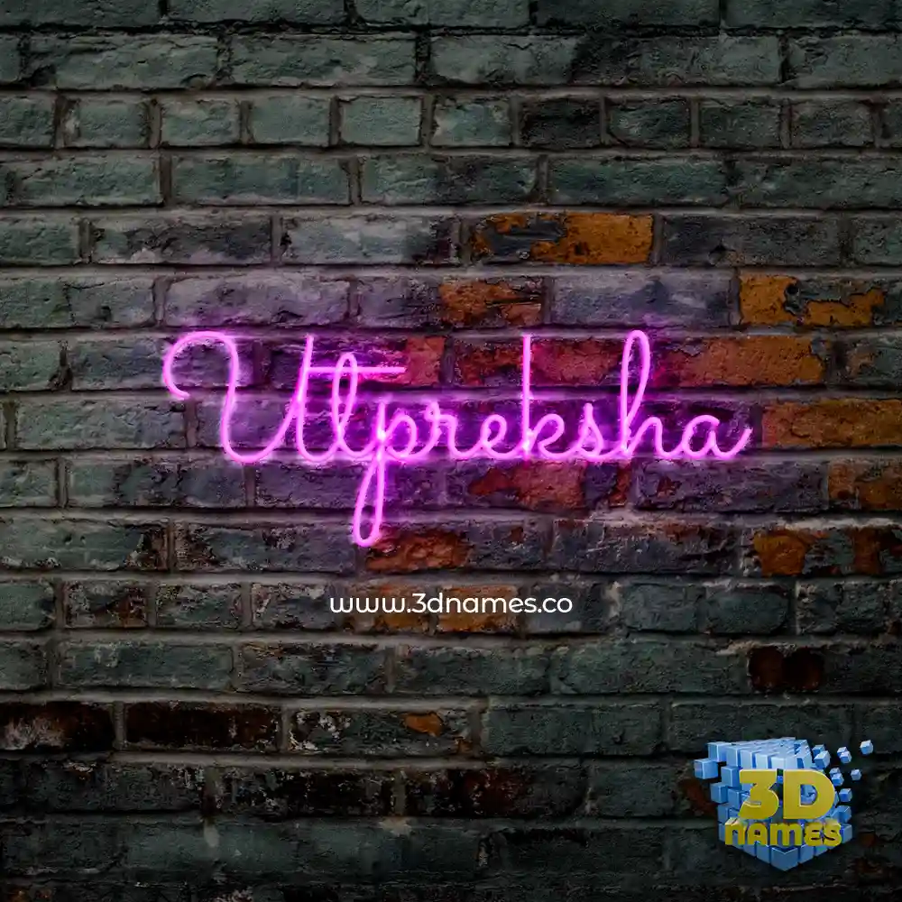 utpreksha in Pink Neon style - 3D name wallpaper