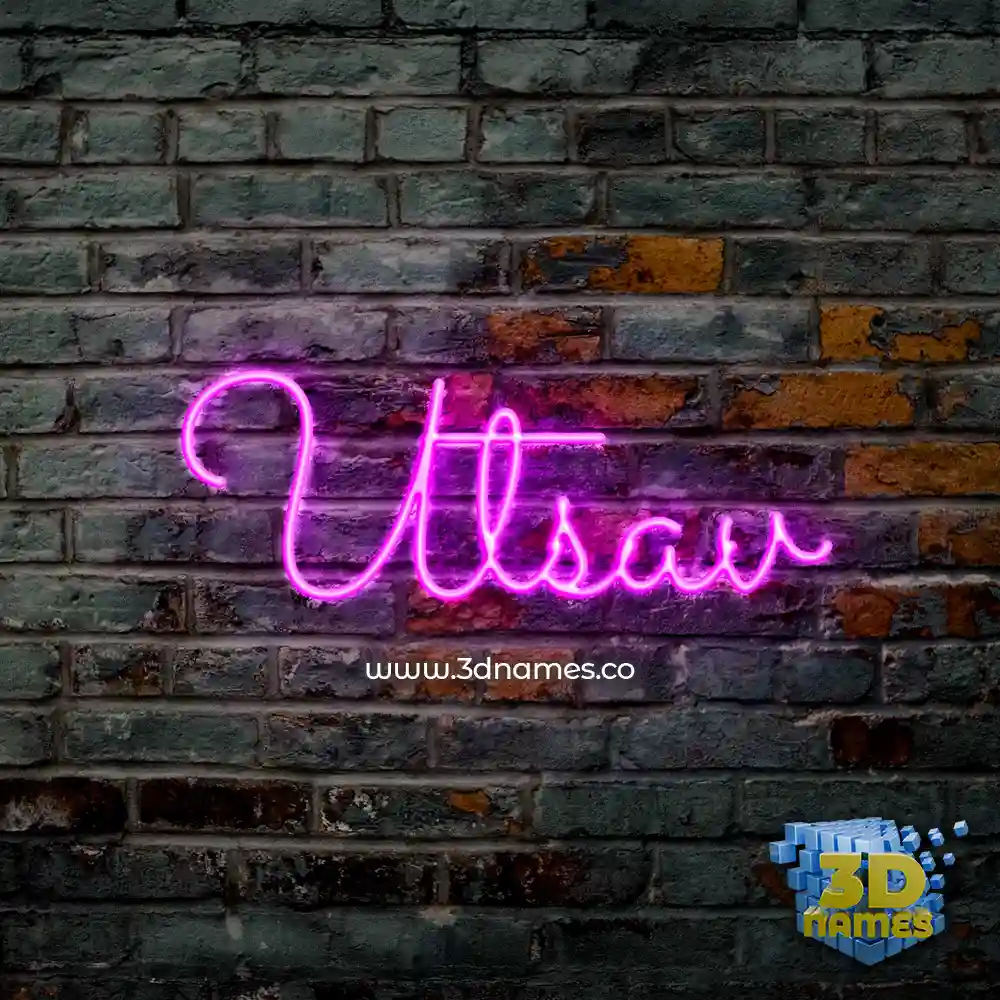 utsav in Pink Neon style - 3D name wallpaper