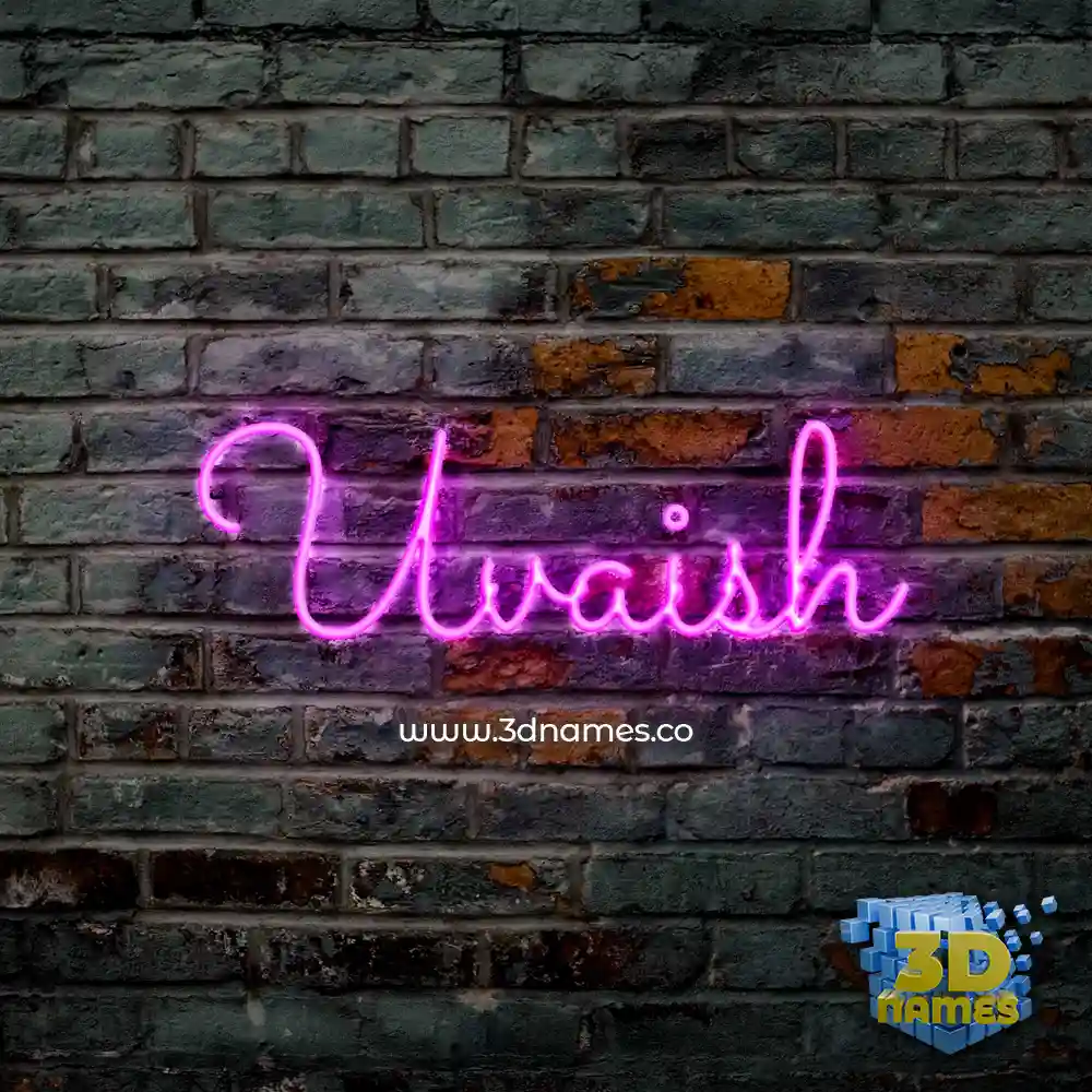 uvaish in Pink Neon style - 3D name wallpaper