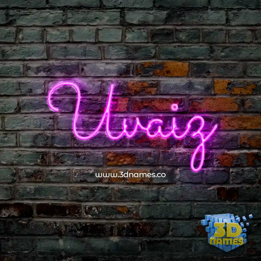 uvaiz in Pink Neon style - 3D name wallpaper