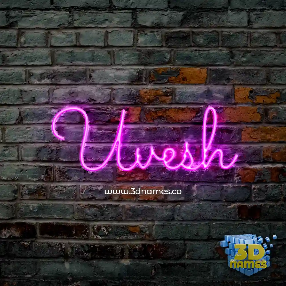 uvesh in Pink Neon style - 3D name wallpaper