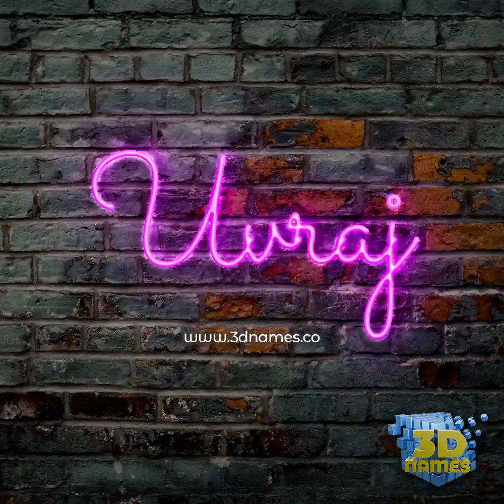 uvraj in Pink Neon style - 3D name wallpaper
