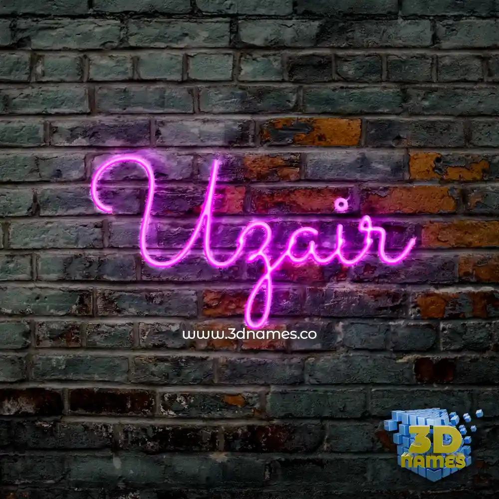 uzair in Pink Neon style - 3D name wallpaper