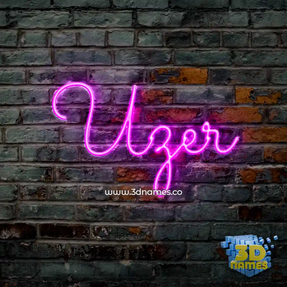 uzer in Pink Neon style - 3D name wallpaper