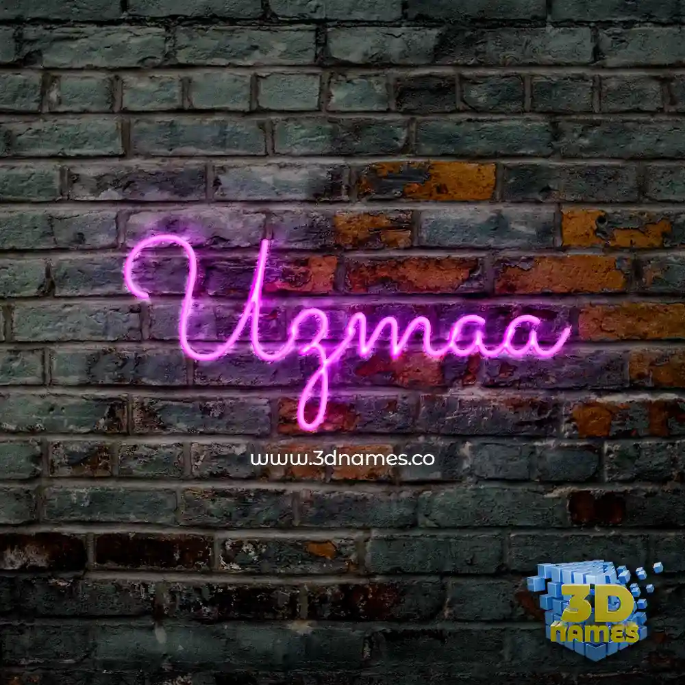 uzmaa in Pink Neon style - 3D name wallpaper