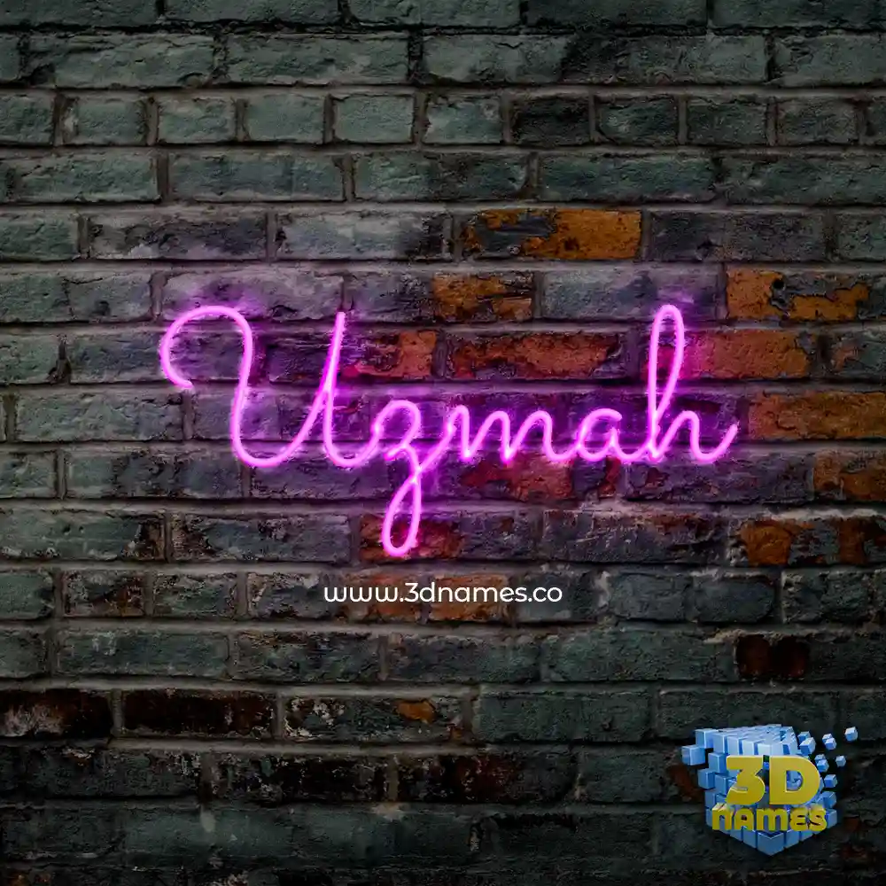 uzmah in Pink Neon style - 3D name wallpaper