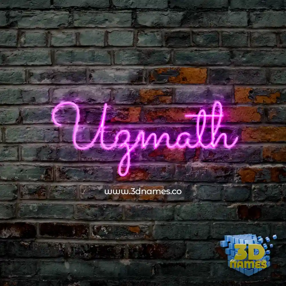 uzmath in Pink Neon style - 3D name wallpaper