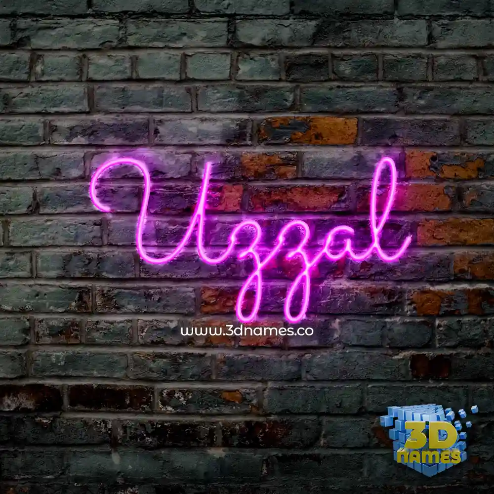uzzal in Pink Neon style - 3D name wallpaper