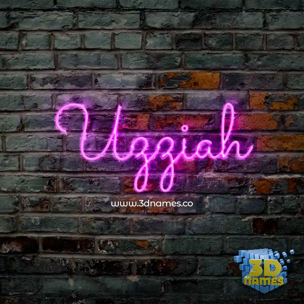 uzziah in Pink Neon style - 3D name wallpaper