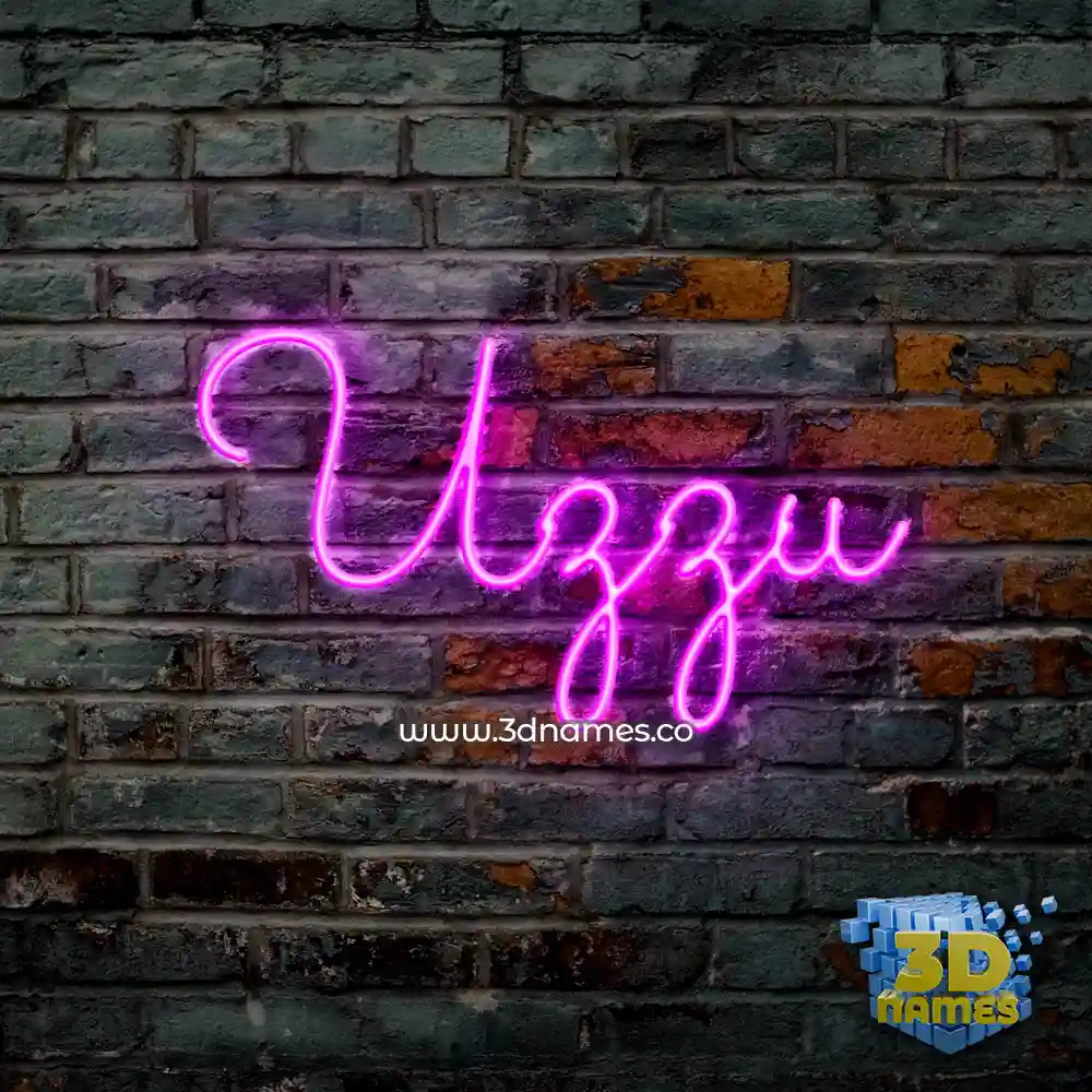 uzzu in Pink Neon style - 3D name wallpaper
