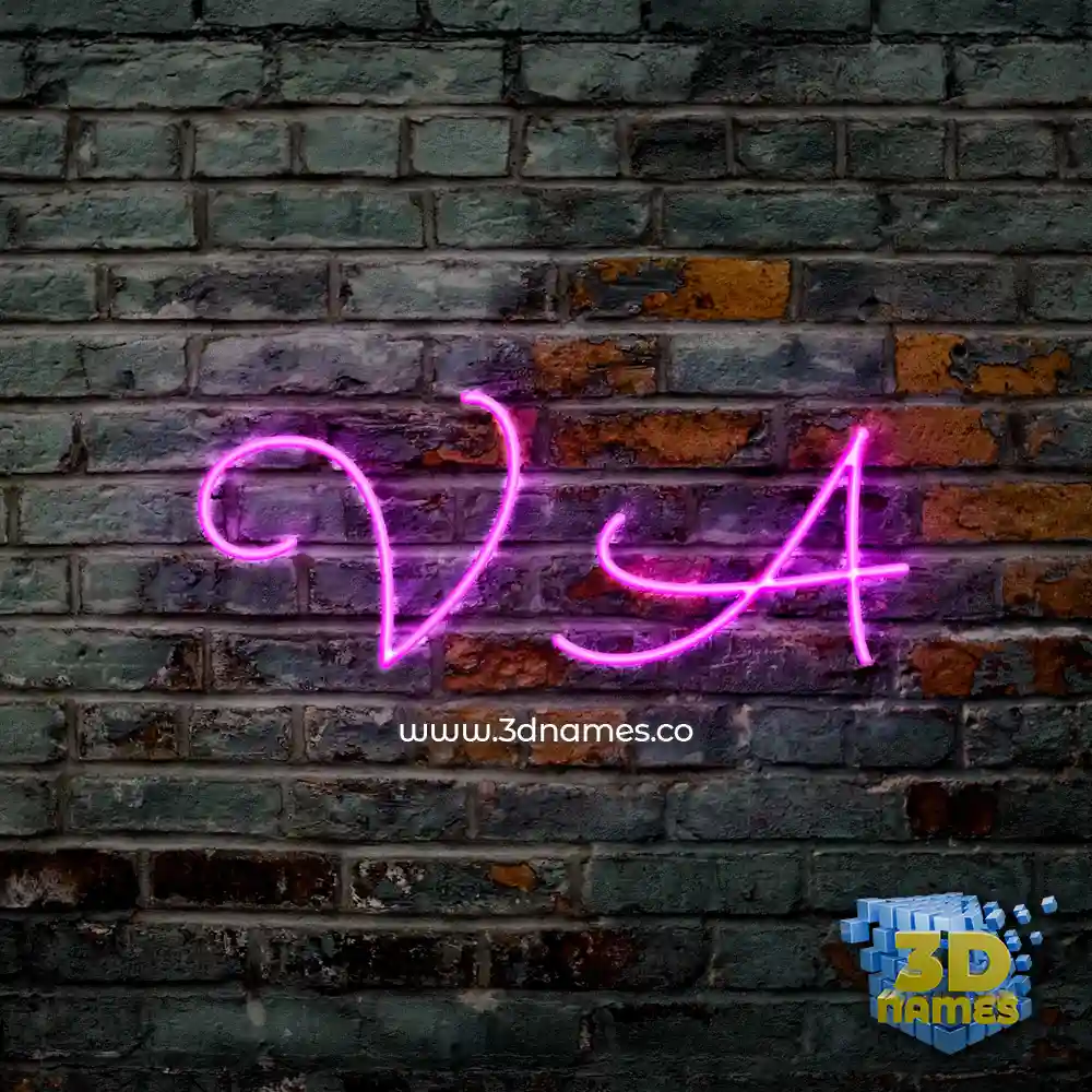 v a in Pink Neon style - 3D name wallpaper