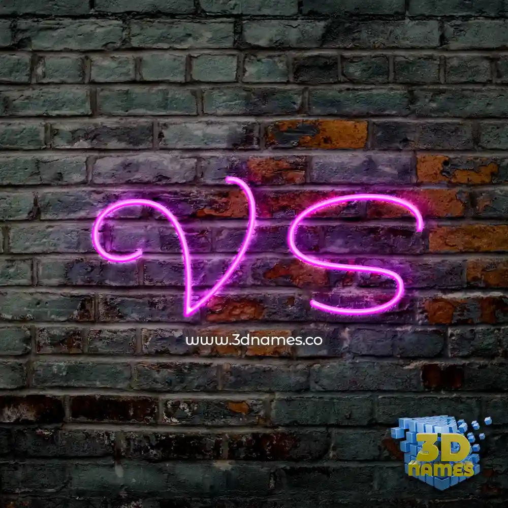 v s in Pink Neon style - 3D name wallpaper