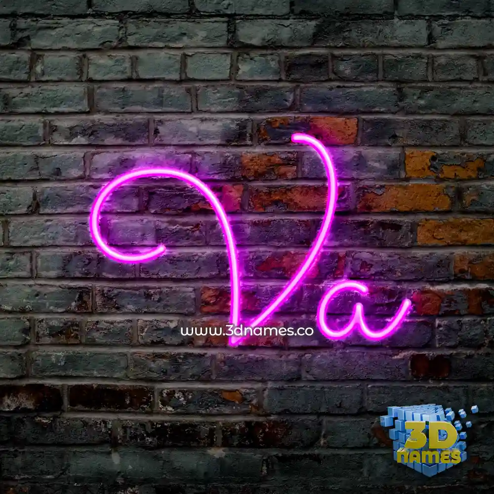 va in Pink Neon style - 3D name wallpaper