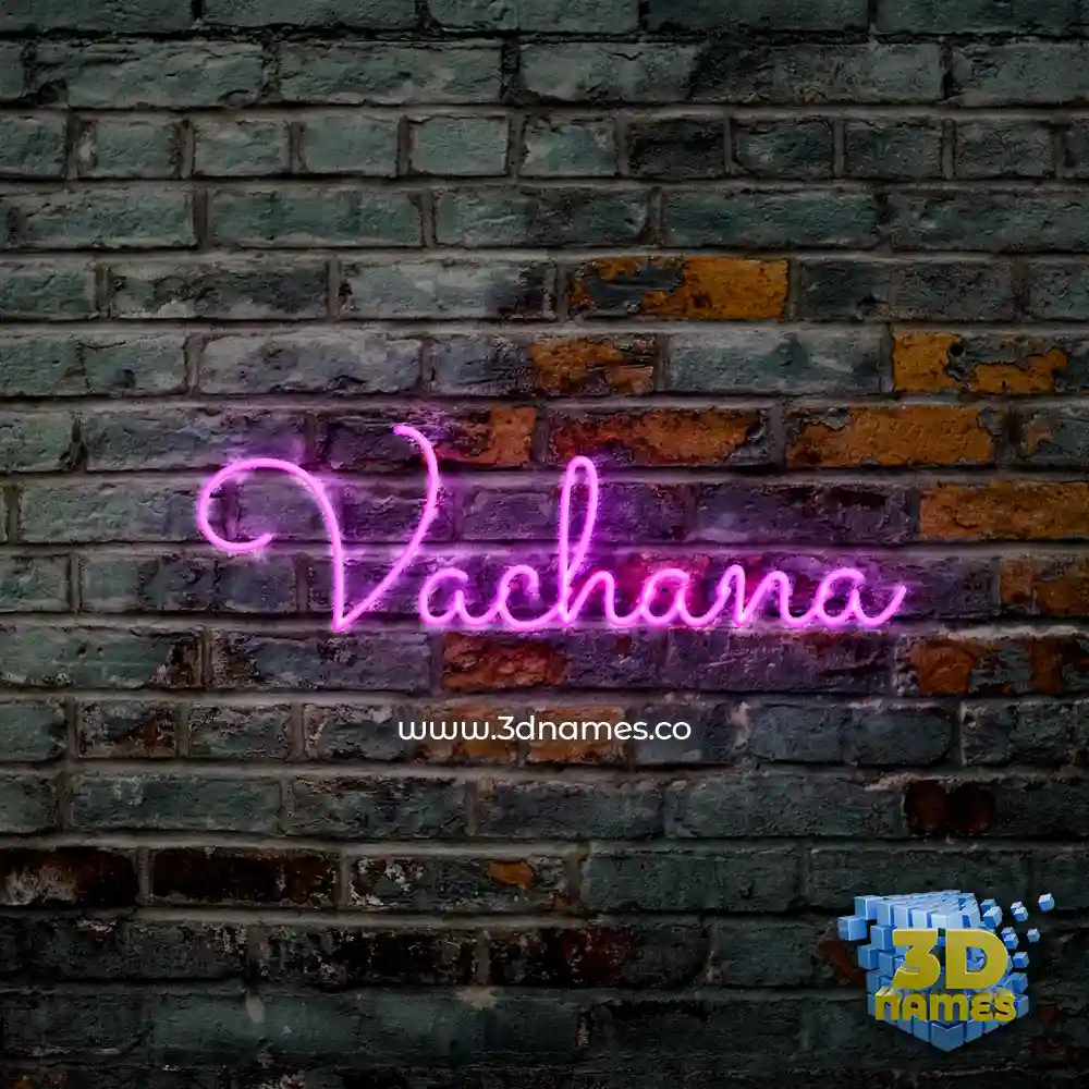 vachana in Pink Neon style - 3D name wallpaper