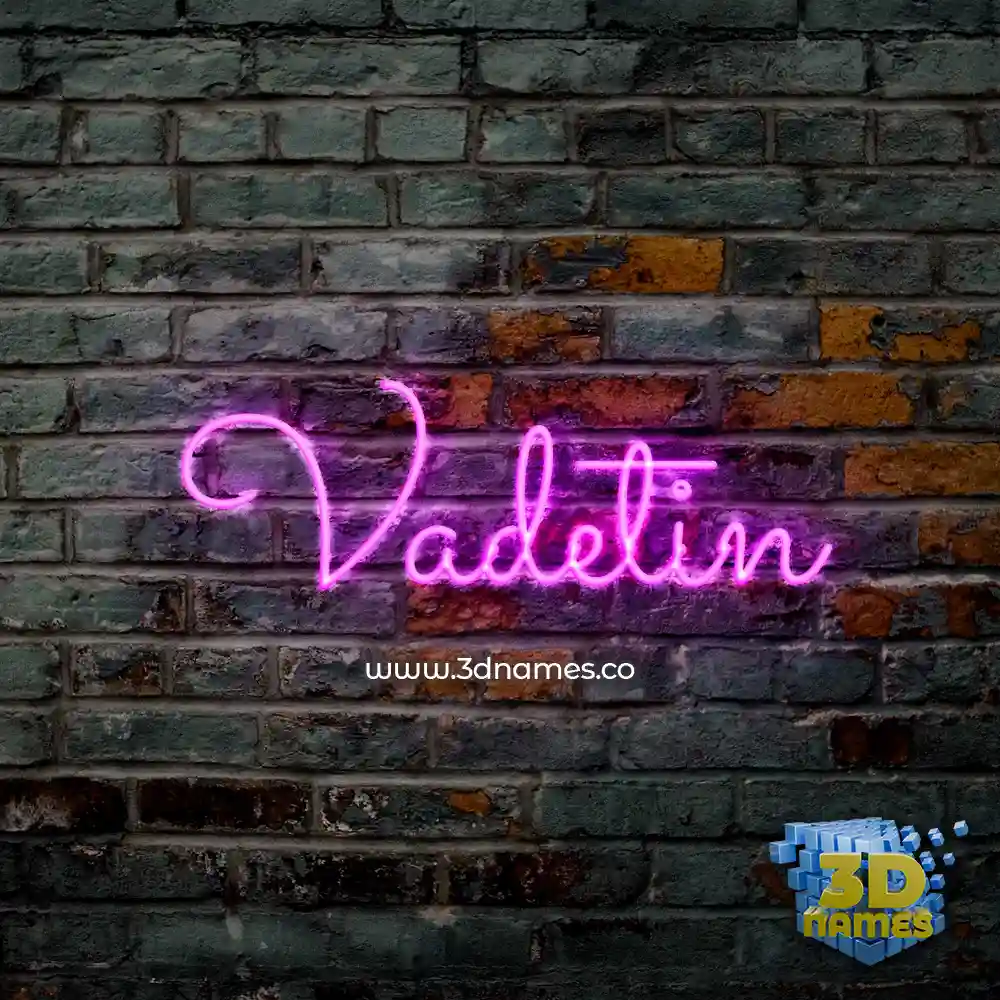 vadetin in Pink Neon style - 3D name wallpaper