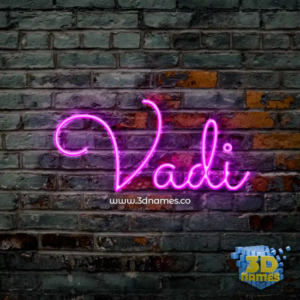 vadi in Pink Neon style - 3D name wallpaper
