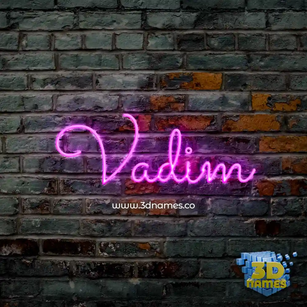 vadim in Pink Neon style - 3D name wallpaper