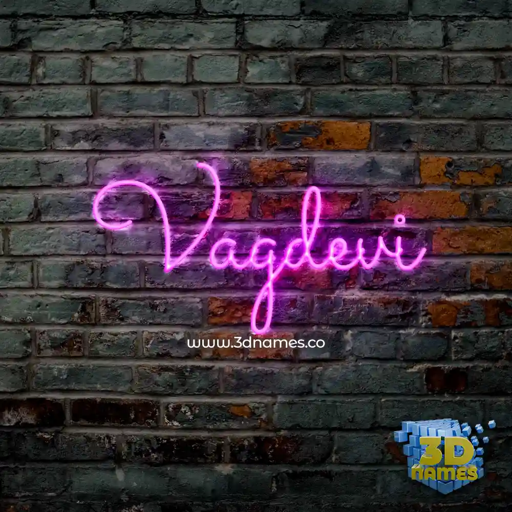 vagdevi in Pink Neon style - 3D name wallpaper