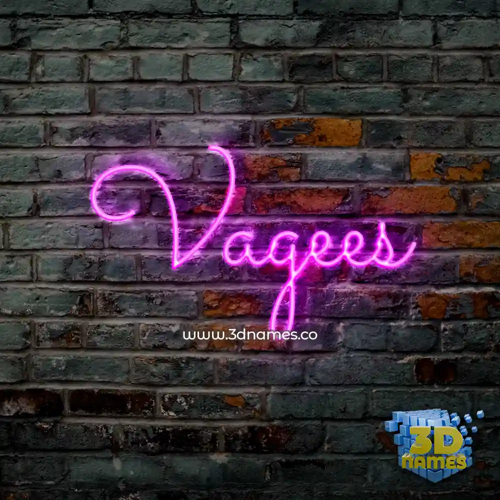 vagees in Pink Neon style - 3D name wallpaper