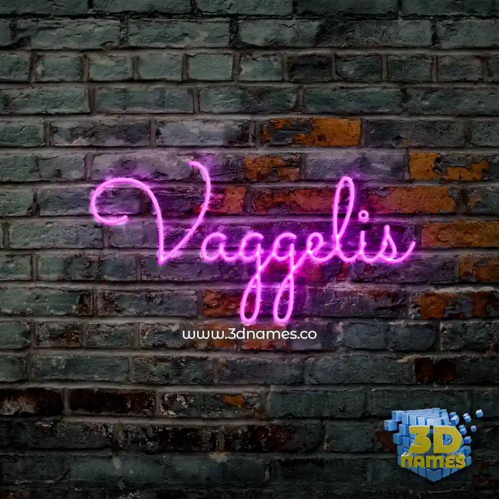 vaggelis in Pink Neon style - 3D name wallpaper