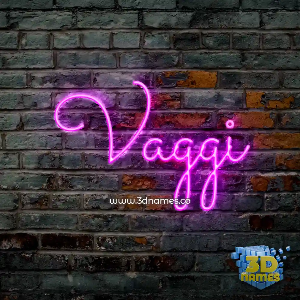 vaggi in Pink Neon style - 3D name wallpaper