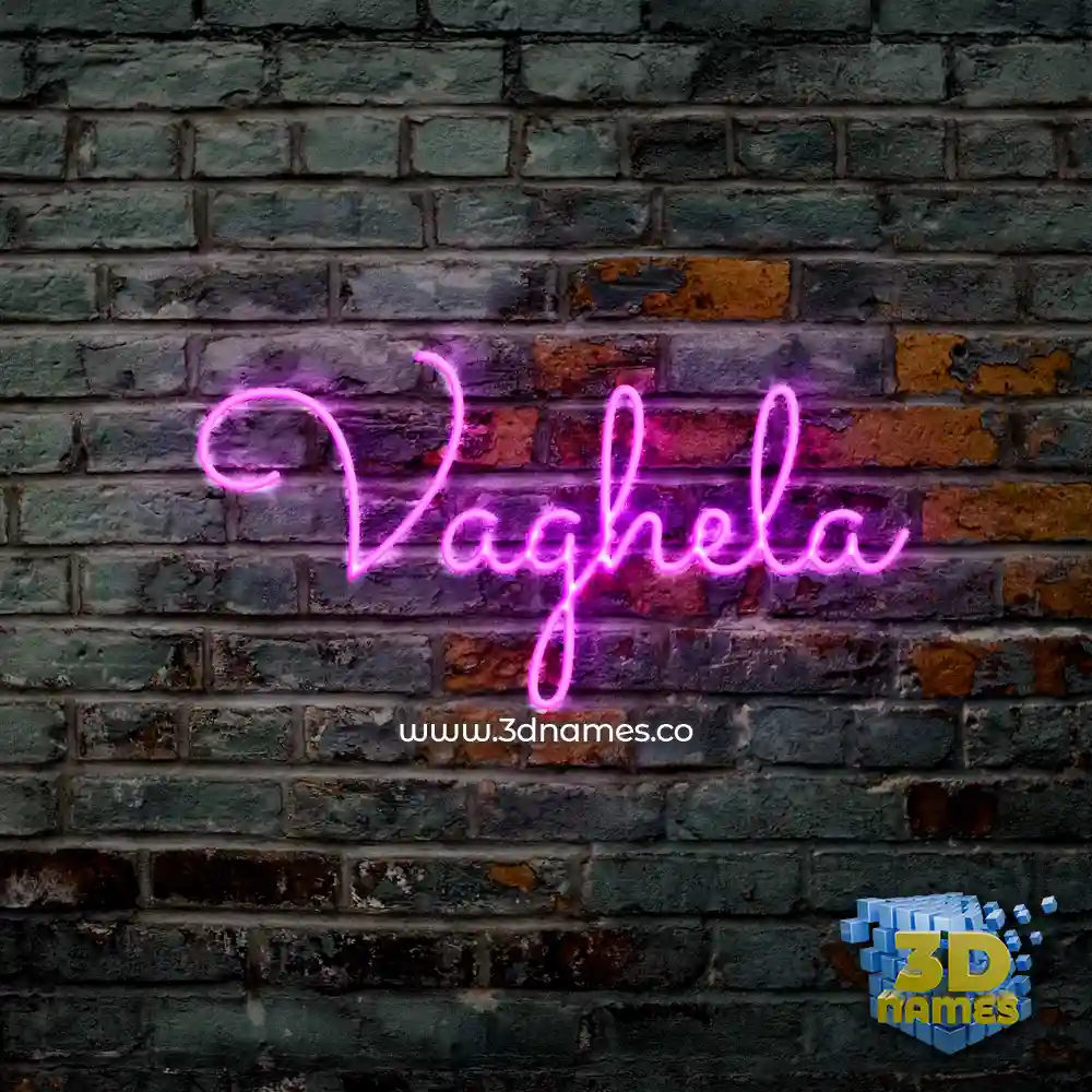 vaghela in Pink Neon style - 3D name wallpaper