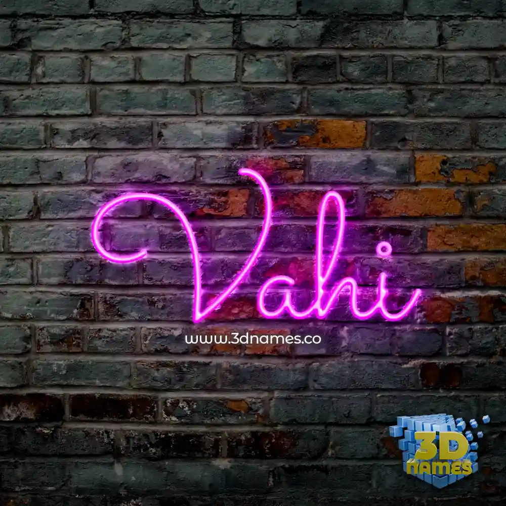 vahi in Pink Neon style - 3D name wallpaper